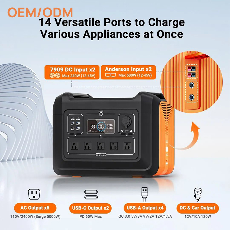 Centrale solaire du générateur 2400V de charge de batterie de 2400W LiFePO4 portative pour l'Europe